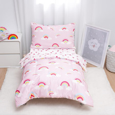 4 Piece Toddler Bedding Set - Soft Breathable Toddler Bedding Set for Girls, Inc