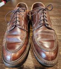 Crockett & Jones Brown Leather Split Toe Derby Dainite Sole Men's Size US 10D