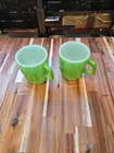 Vintage Sought-After Fire King Ombre Green Mug Anchor Hocking Set of 2