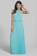 *575  Xscape  Pleated Cutaway Blouson Gown Dress   Sz 4   $260
