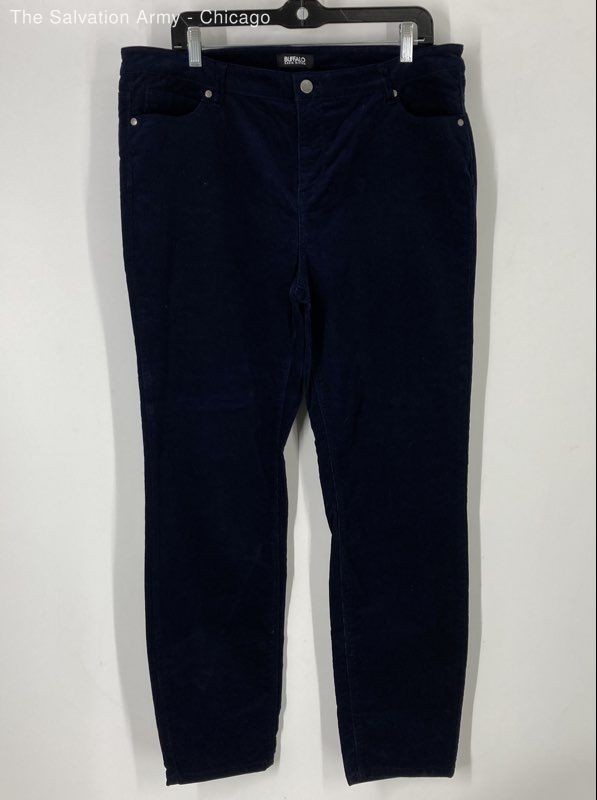 Buffalo David Bitton Womens Navy Blue Slim & Sculpt Cord Skinny Pants Sz 16/36