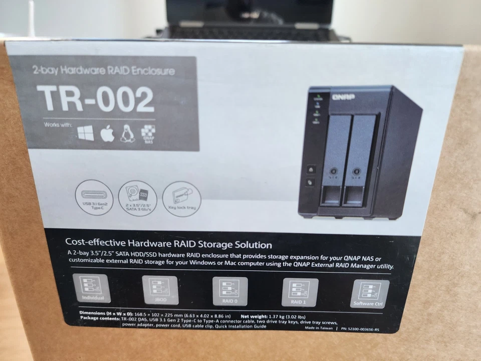 QNAP TR-002-24W-US 4TB 2-Bay USB 3.2 Gen 2 Type-C RAID 1 Array (2 x 4TB) - Image 4 of 4