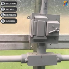 2-Gang Weatherproof GFCI Toggle Cover Outdoor Box Bell Gray UFAST 8-in-1 NEMA