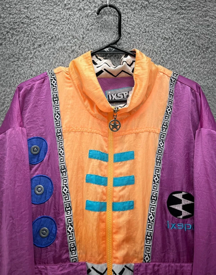 Винтажная ветровка IXSRA от Jamie Sadock куртка 80-х 90-х цветной блок геометрический L - Изображение 2 из 4