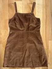 American Eagle Size Small Corduroy Jumper Overall Dress Brown Adjustable Strap