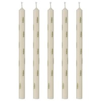IB Laursen DÜNne Kerze Weiß Mit TannenbÄUmen GrüN Ø 1,3 Cm LäNge 20 Cm 5Er Set