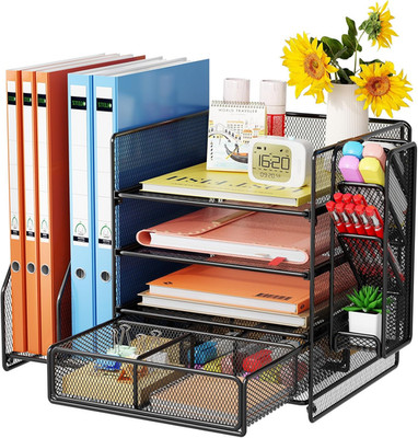 Schreibtisch Organizer Mit Aktenhalter - 5-Tier Briefablage Ablagefächer Mitschu