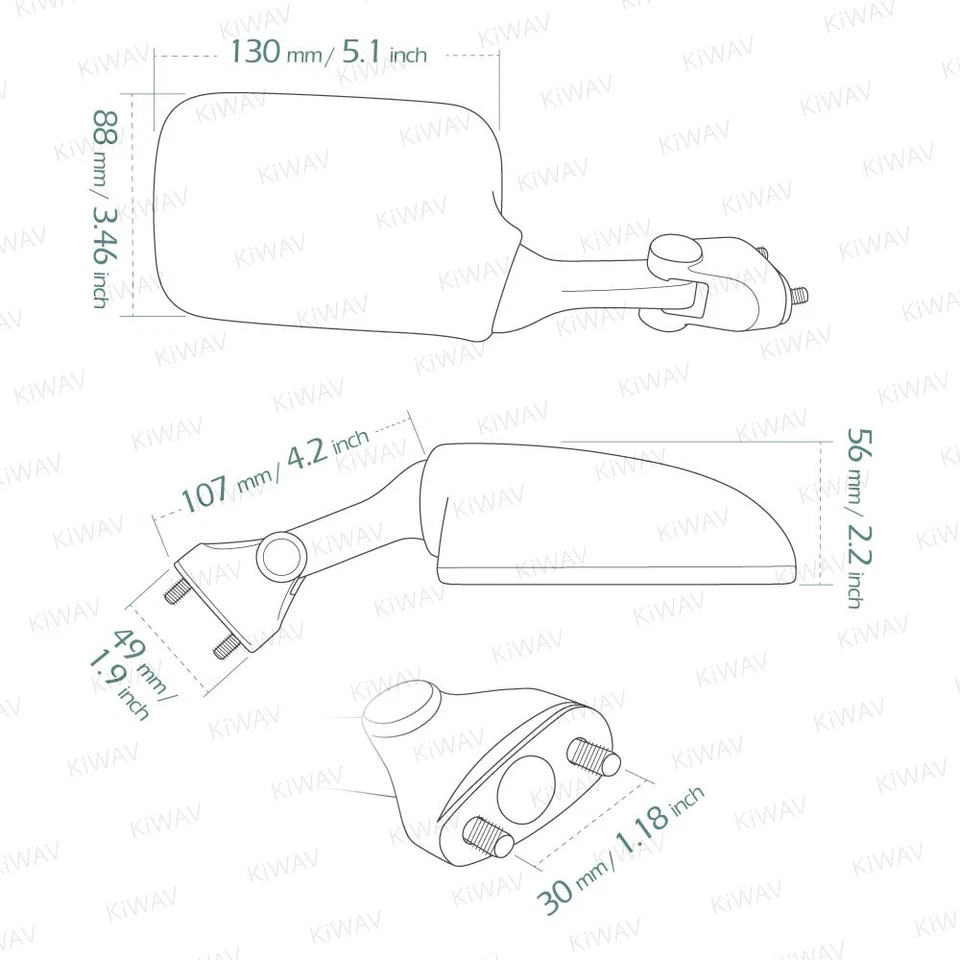 Par de espejos retrovisores de repuesto VAWiK negros FS286 cromados convexos para Suzuki TL1000S 97'-01' Foto 2 de 4
