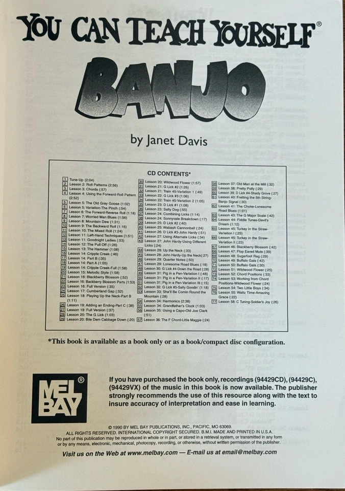 Lot of 2 Mel Bay Banjo Books w/ CDs – You Can Teach Yourself Banjo & By Ear - Image 4 of 4