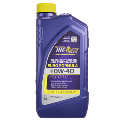 Royal Purple 11484 SAE 0W-40 High Performance Synthetic Motor Oil 0W40 1 Quart