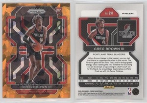 2021-22 Panini Prizm Orange Ice Prizm Greg Brown III #291 Rookie RC
