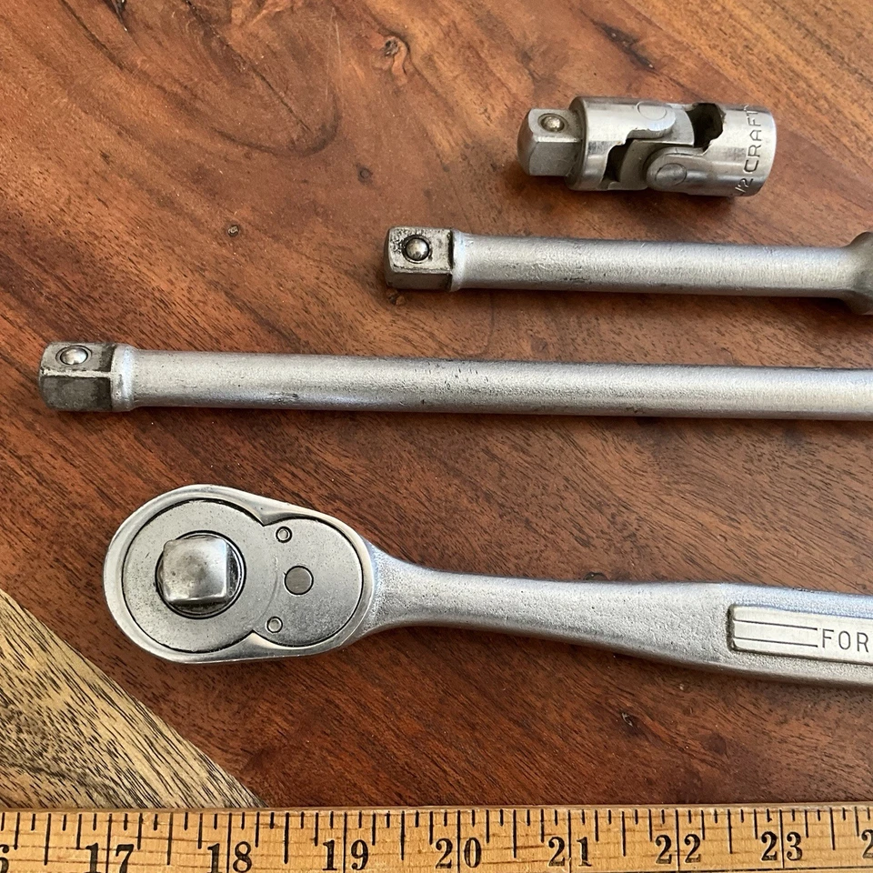 Vintage Craftsman V Series 1/2" Drive 15 pc SAE 12 Point Socket Set USA Made - Image 2 of 4