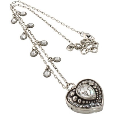 Brighton Shakespere Heart Crystal Locket Pendant Necklace