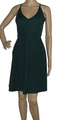Halife Dress Womens Size Large Dark Green cami v-neck knee length