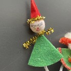 Vintage Pipe Cleaner Christmas Decor Tie-On's Gift Toppers Angel Elf (set) — photo 4
