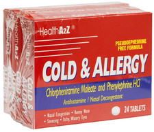 HealthA2Z Cold  Allergy  chlorpheniramine Maleate  phenylephrine HCL  24 Tab