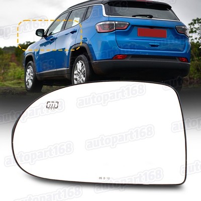 For Jeep Compass 2007-2017 Mirror Glass Left Driver Side Heated w/ Backing Plate