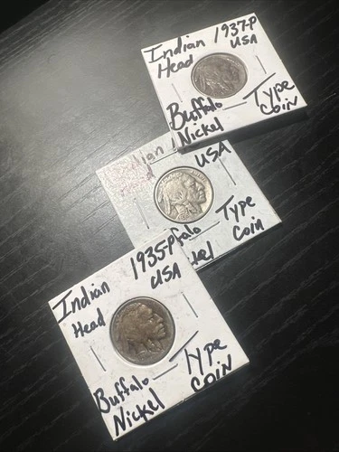 US Buffalo Nickel Lot 1935-P 1936-P 1937-P Indian Head 5c Estate Find