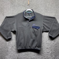 Patagonia Gray Synchilla Snap-T Fleece Long Sleeve Pullover Mens Jacket Size S