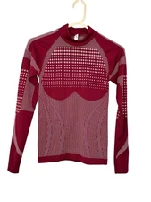 Kimberly C Flex Seamless Long-Sleeve Top Sz S Red Compression Base Layer Runner