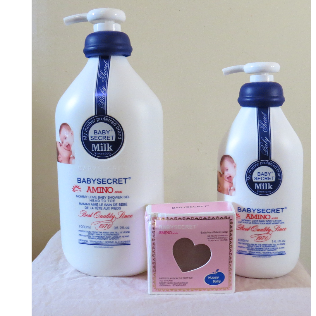 Baby Secret Amino Acids Lotion + Shower Gel + Bar Soap