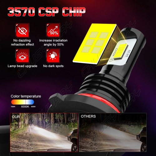 6000K For Malibu 2013 2014 2015 LED Headlights Hi/Lo Beam + Fog Light Bulbs Kit - Picture 17 of 19