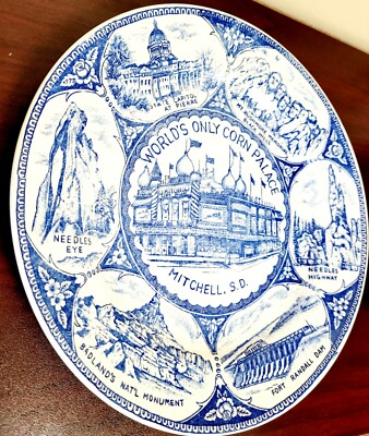 Corn Palace Vtg Travel Souvenir State Plate 9'' Transferware South Dakota