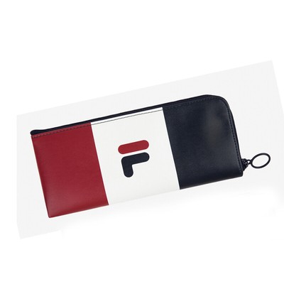 FILA Wonnie Friends Faux Leather Flat 3Pockets Pencil Case Pen Bag
