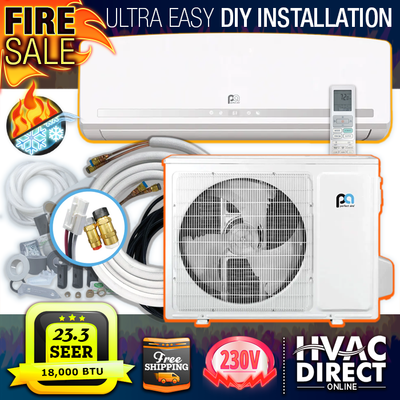 DIY 18K BTU 23.3 SEER Quick Connect 230V Ductless Mini Split AC Heat Pump  w/WiFi | eBay