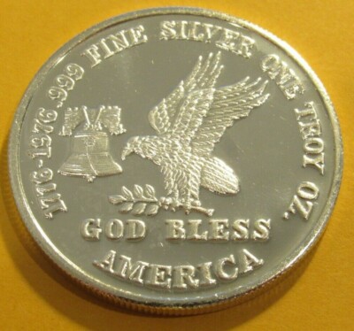 1976 American Bicentennial 1 Troy Oz. .999 Fine Silver Round - TSM