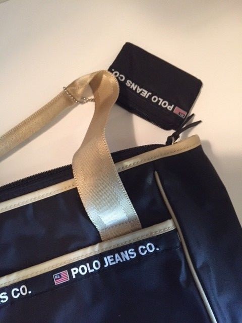 Polo Jeans Co. Shoulder Bag Matching Coin Purse Black Gold Polo Ralph Lauren thumbnail 6