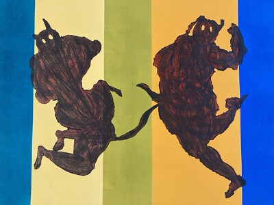 #ad Gravure Lithographie Couleur Walter Barrientos Moderne Art Litho Expressionnisme EUR 215.00