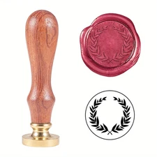 1pc DIY Scrapbook Brass Wax Seal Stamp and Wood Handle Sets Olive Branch golden