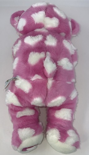 Build A Bear Love Pink White Hearts Teddy Bear 15" Plush Stuffed Animal - Picture 7 of 8