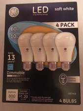 GE LED Dimmable, 10W 60W equivalent, 4 pack 