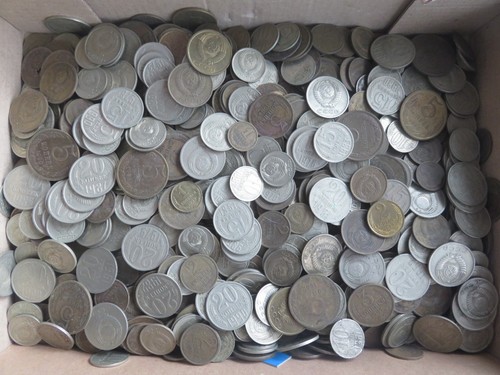 50 PIECES LOT USSR KOPEKS SOVIET COINS 1961 - 1991 COLLECTIBLE MONEY FROM CCCP