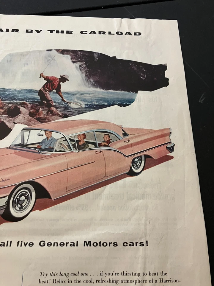 Ar condicionado Oldsmobile/Harrison rosa 1957 - Anúncio impresso vintage/arte de parede - Imagem 3 de 4