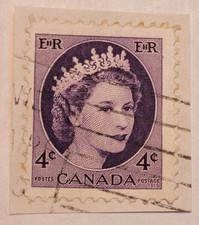 Canada Postage ~ Queen Elizabeth II ~ Brown 1¢ Stamp ~ Posted ~ 1950 s ~ C21