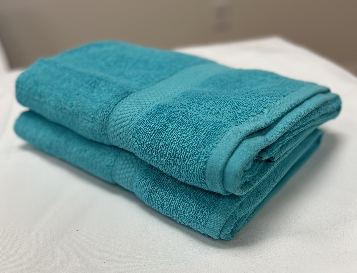 New 2 Piece Bath Towels Peacock Blue eBay