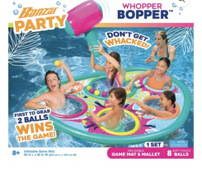 BANZAI Whopper Bopper Summer Party Floating Pool Game Mat Swimming Float Water T