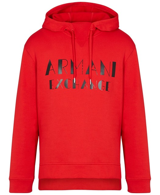 Red Medium DESIGNER Ax Armani Exchange Men's Marquee Logo Hoodie for