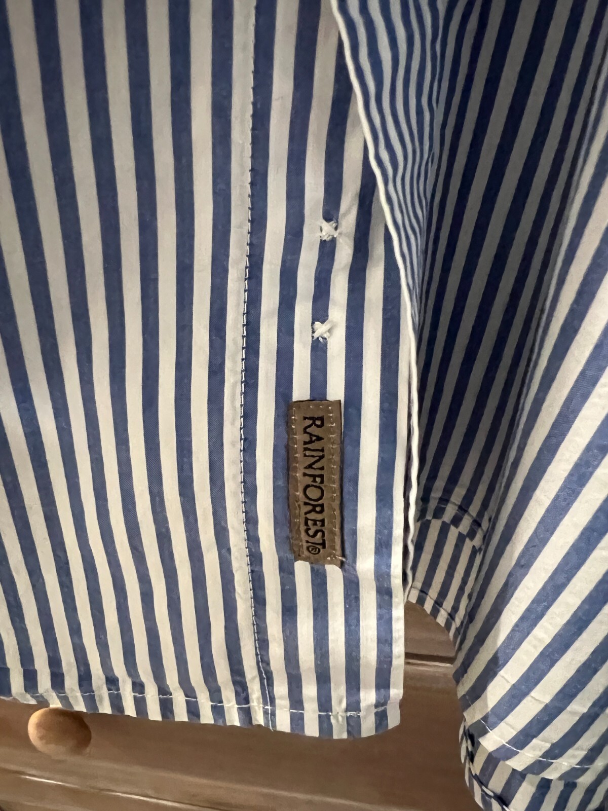 Rainforest button down medium shirt vertical stri… - image 4