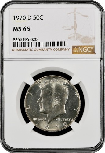 1970-D KENNEDY US Half Dollar, MS65 by NGC, a SUPERB looking coin!!!! - Picture 2 of 4