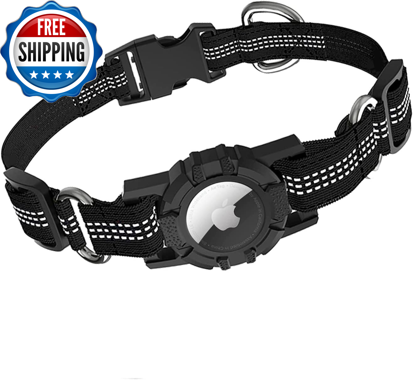 Adjustable AirTag Dog Collar Holder for Secure Apple AirTag Pet Attachment