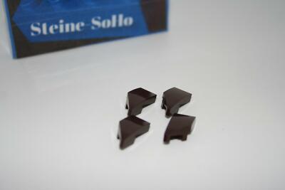 Lego (c) 4x Dachstein gebogen Flügel rechts - 1x2 dunkelbraun - 29119 - tile