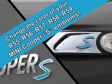 D137 Scuttle and Rear Emblem S Decal Inserts for MINI Cooper R55 R56 R57 R58 R59