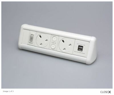 PowerData Technologies P-PACK DESK 2W/U - 2 Power + 2 USB Power Pack weiß G5