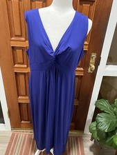 Women’s VTG Chicos Made In USA Long Blue Stretch Tank Dress Size 3 = Large 16