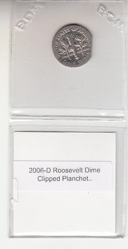 2006-D Roosevelt Dime Denver Recortado Planchet Error Variedad - Imagen 2 de 2