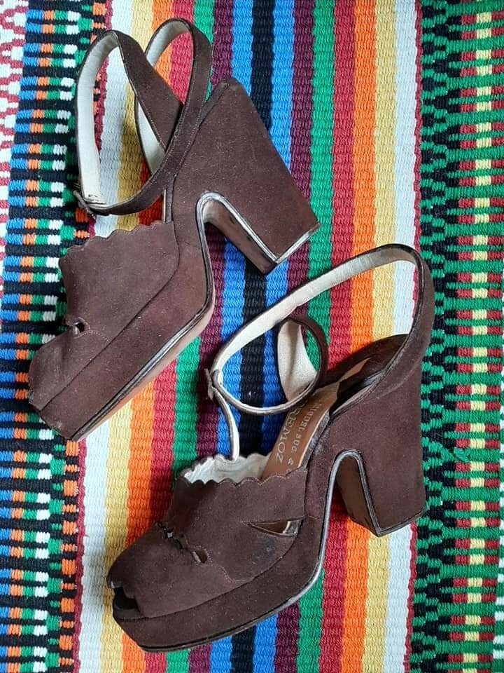 1940s Platform Shoes Brown Vintage Hollywood Swing Era Pachuca zazou